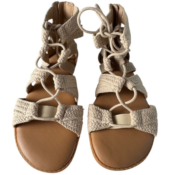 Torrid NWT Braided Lace-Up Gladiator Sandals Women’s 8.5 WW Extra Wide Beige - Picture 1 of 7